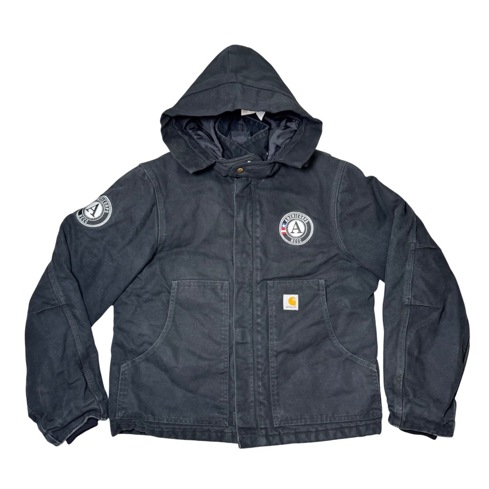 Carhartt Arctic Quilt Lined Duck Traditional Jacket Black Detachable Hood M J002